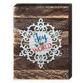 Designocracy Snowflake Let It Snow Quote Vintage Christmas Art on Board Wall Decor 9880908